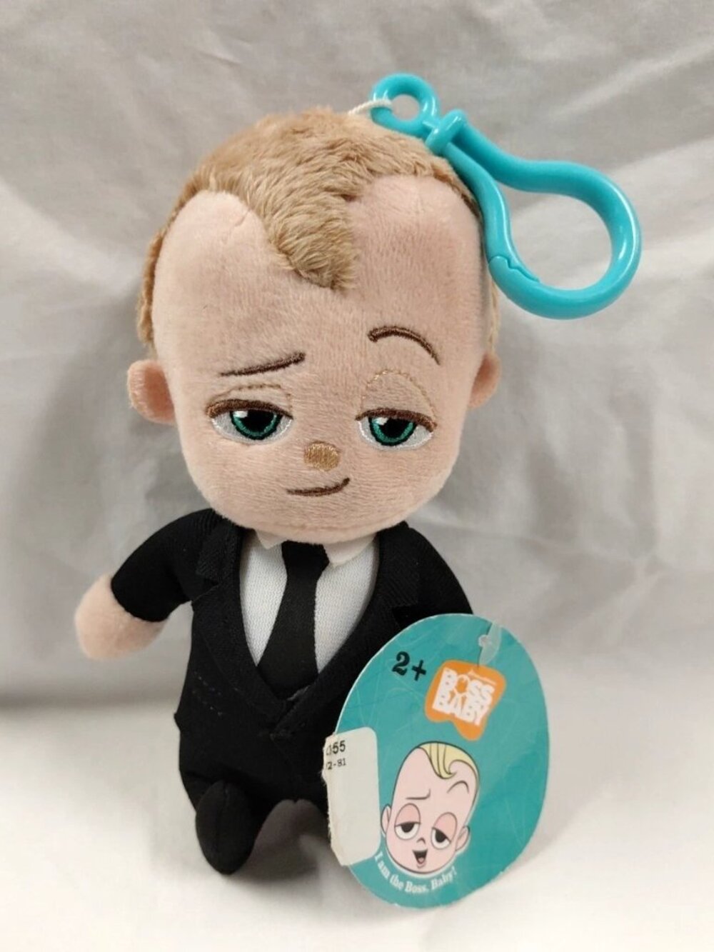 Boss Baby 2017 Keychain Clip Plush Black Suit Tie Dreamworks 6" RARE w/ Tag